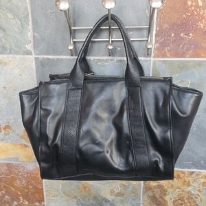Black Faux Leather Womens Bag